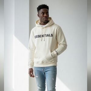 Fear of God Essentials Hoodie , Cream,  Bone, Medium
